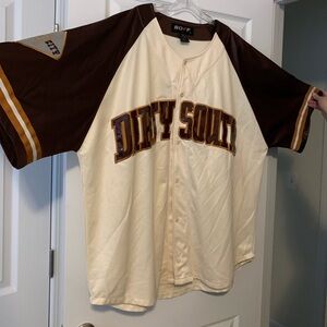 Boff Dirty South Baseball Jersey men’s 3XL copper/brown/off white, Atl Rappers